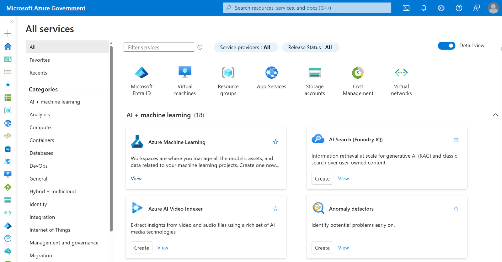 Azure Government Services