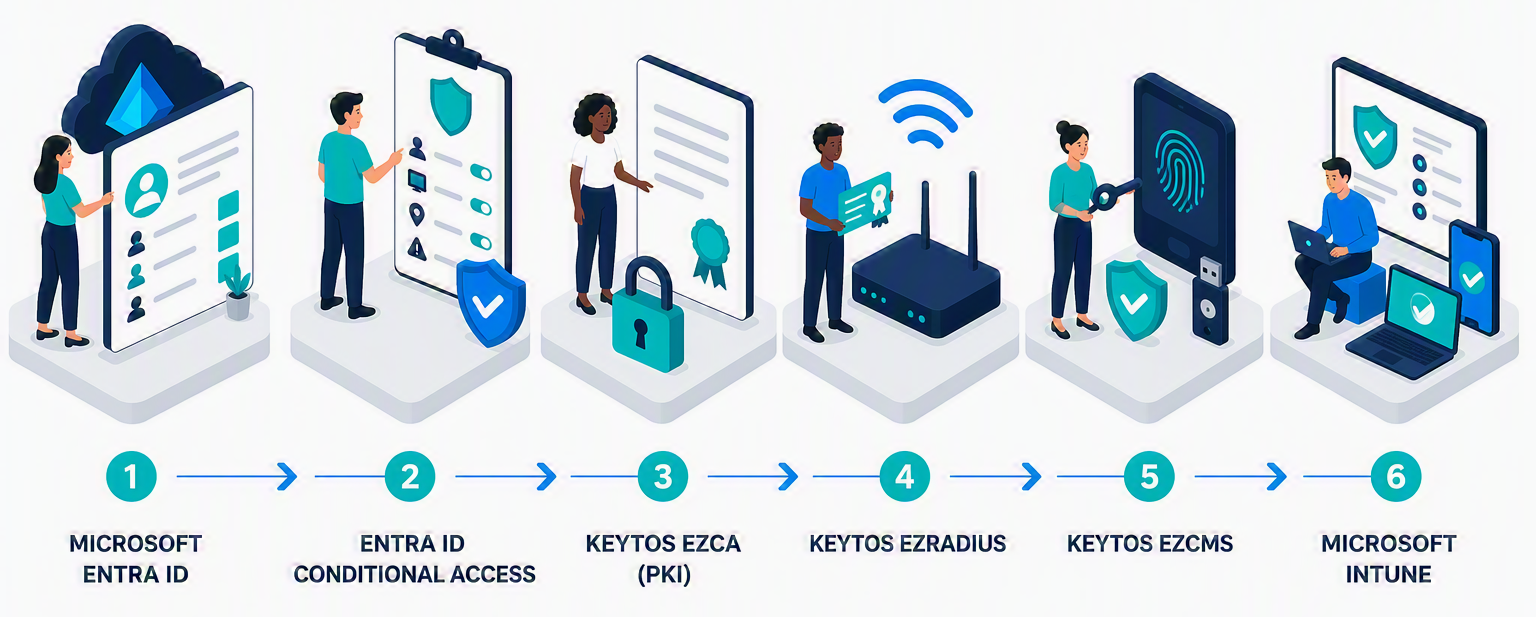 Keytos Security provides a suite of tools and services to help organizations meet CMMC network authentication and PKI requirements.