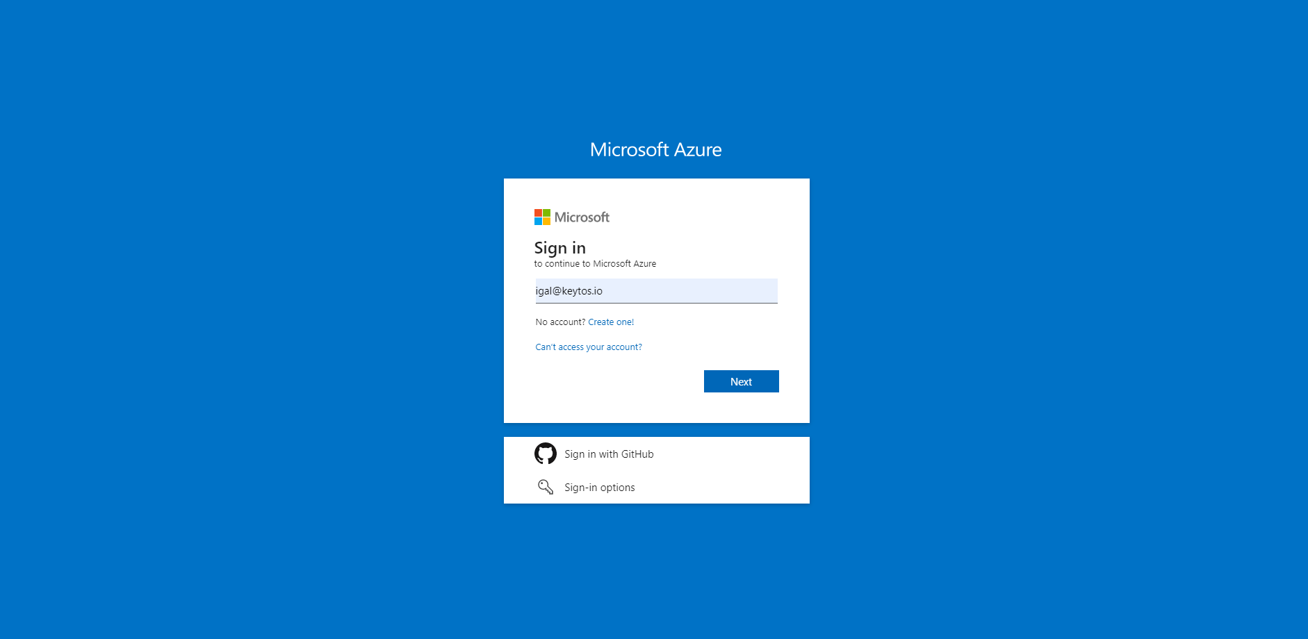 Azure Portal Login