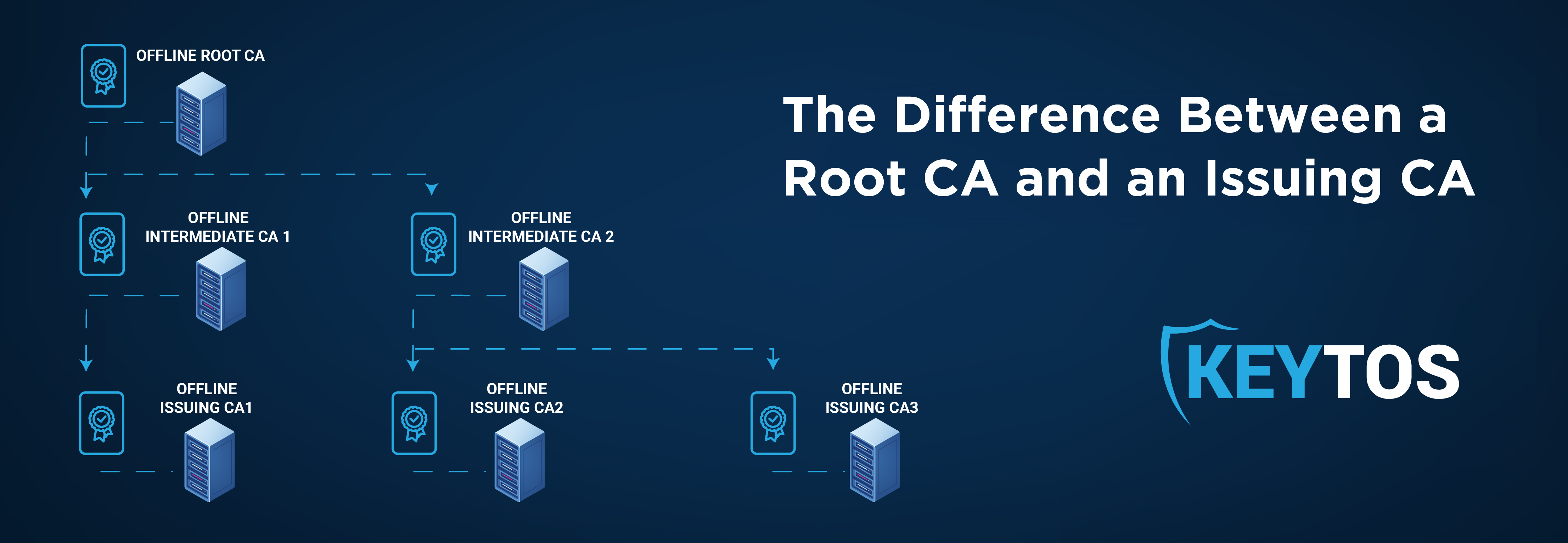 What is the difference between a Root CA and an Issuing/Subordinate CA?
