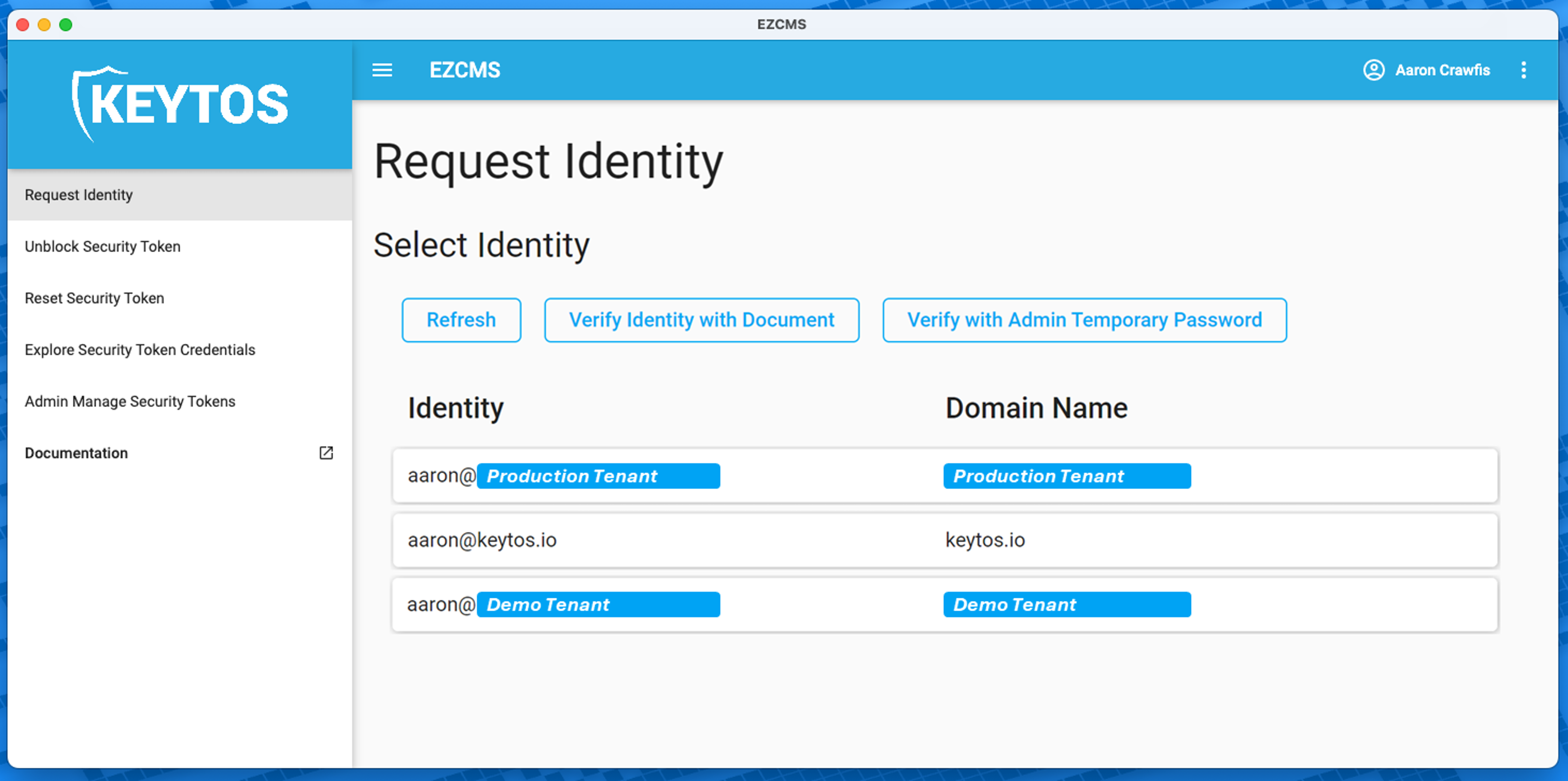EZCMS Multiple Identities