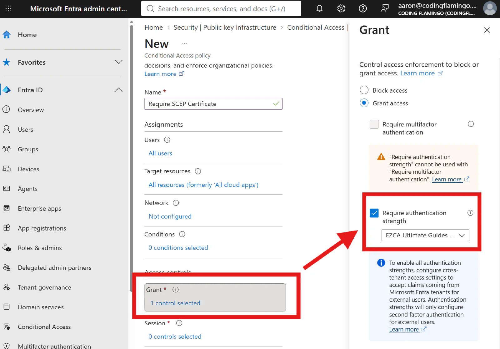 Conditional Access Policy to Enforce Certificate-Based Authentication