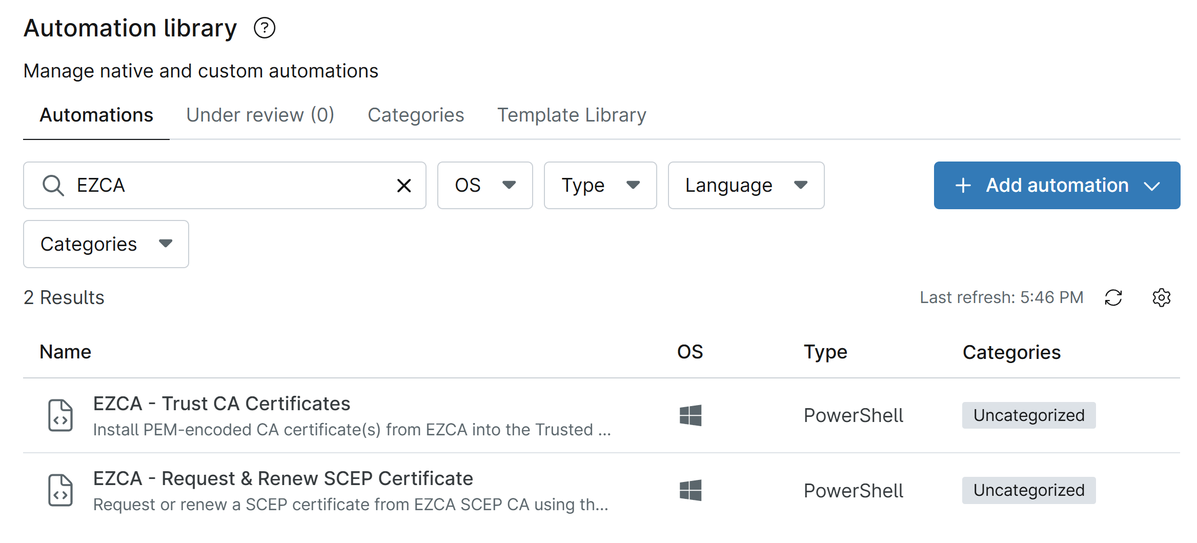 NinjaOne Automation Scripts for SCEP Certificate Issuance