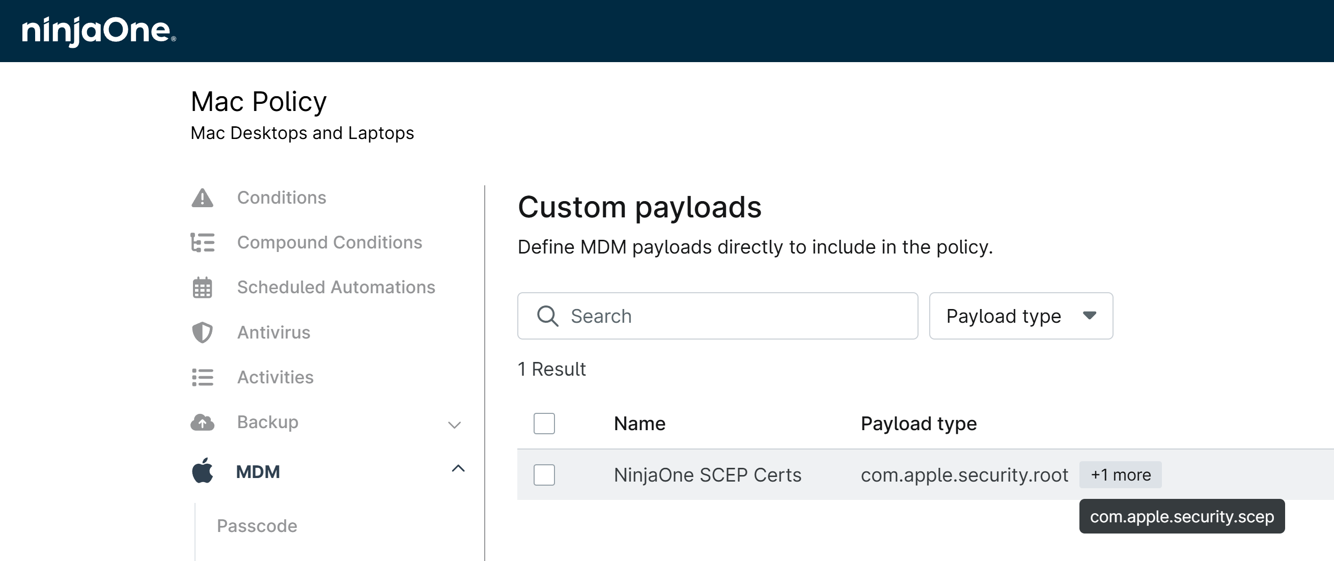 SCEP MobileConfig Profile for EZCA
