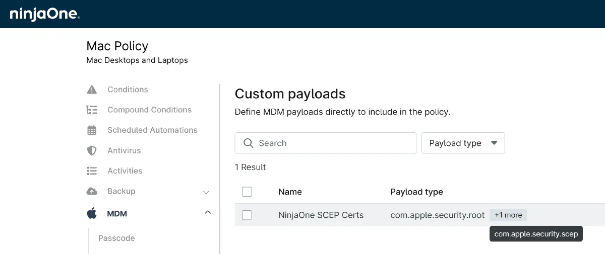 SCEP MobileConfig Profile for EZCA