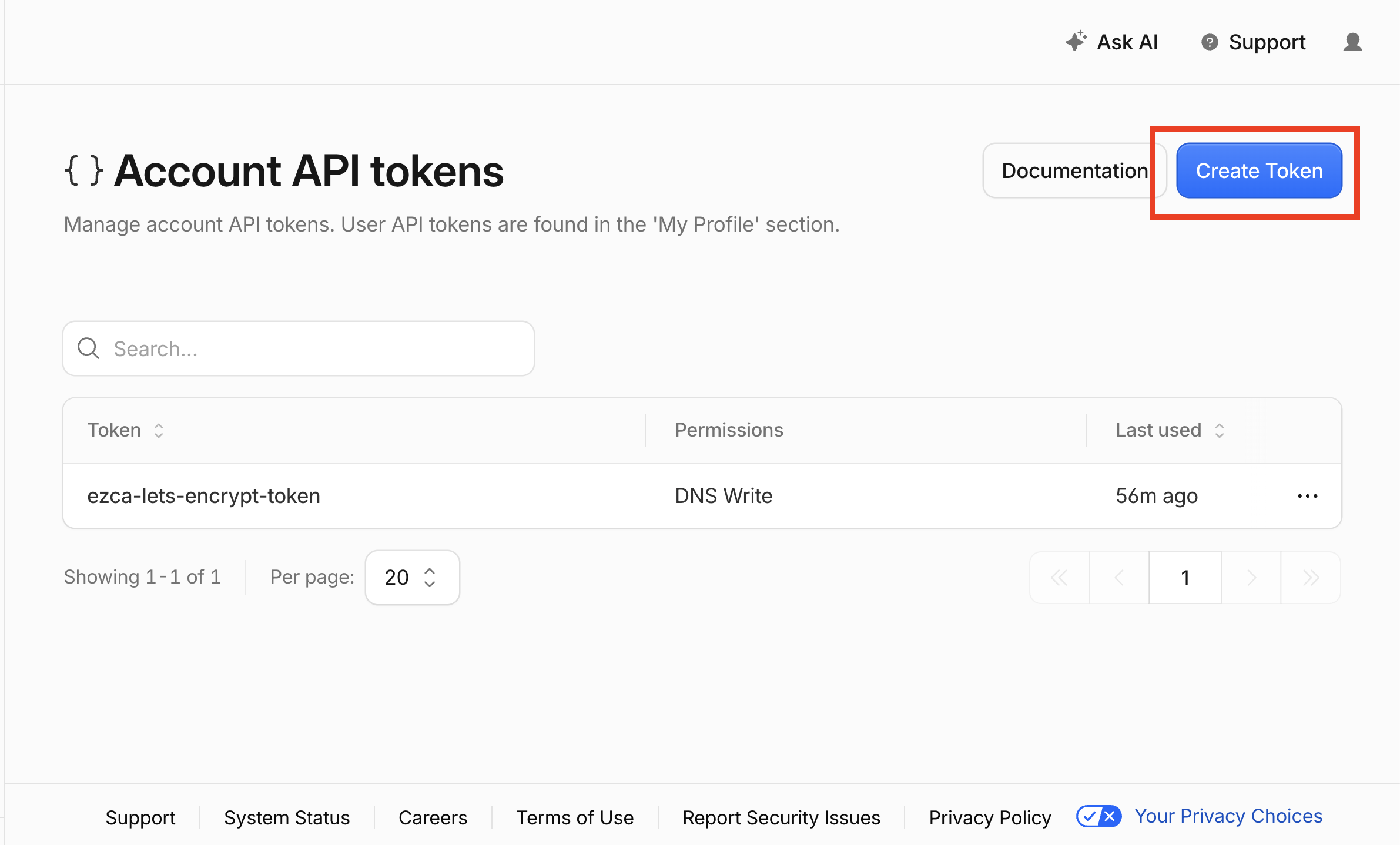 Cloudflare Account Token Create Token