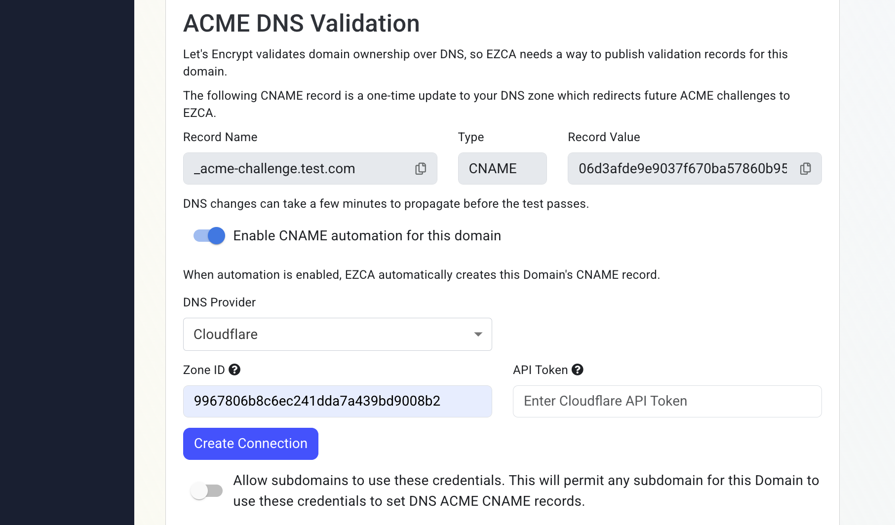 EZCA Cloudflare Paste Zone ID
