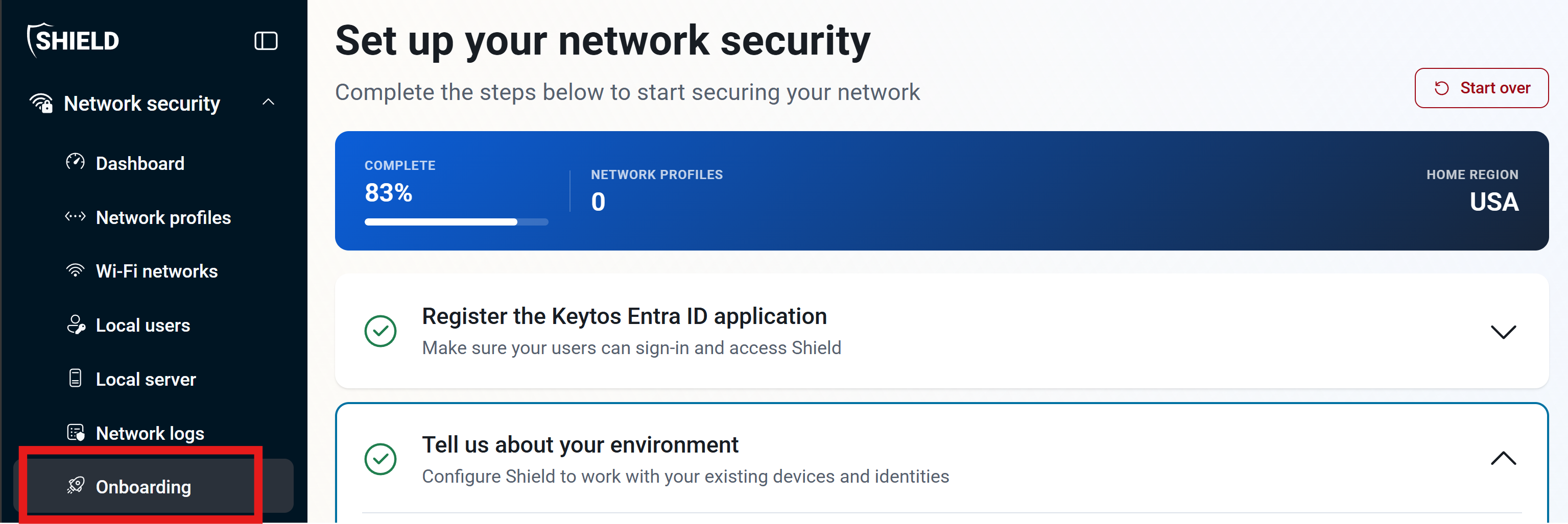 Onboarding Section