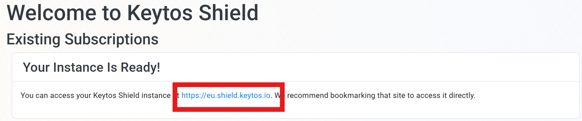 Keytos Global Get Endpoint in Existing Subscriptions