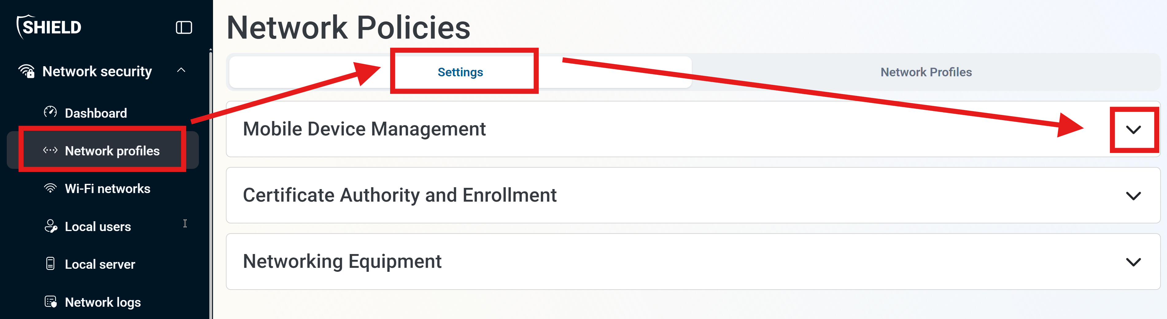 Accessing MDM Settings in Keytos Shield