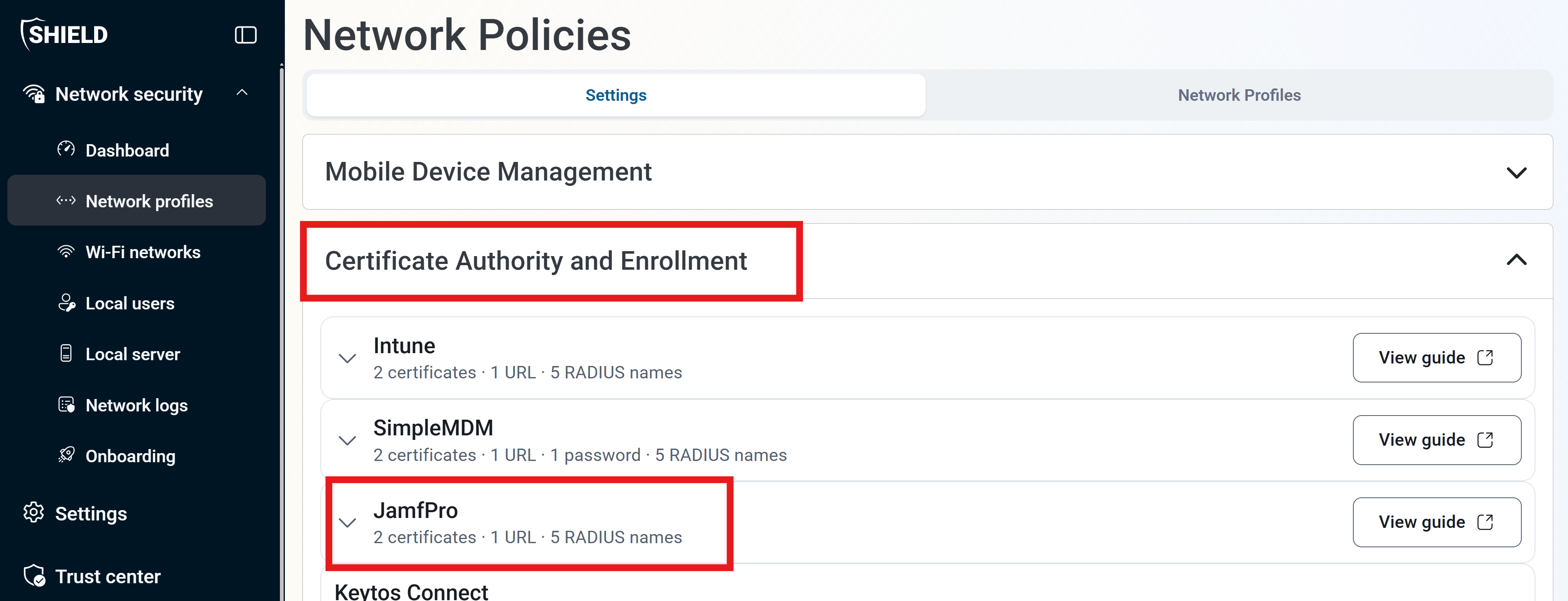 Accessing Jamf Pro Configuration in Keytos Shield