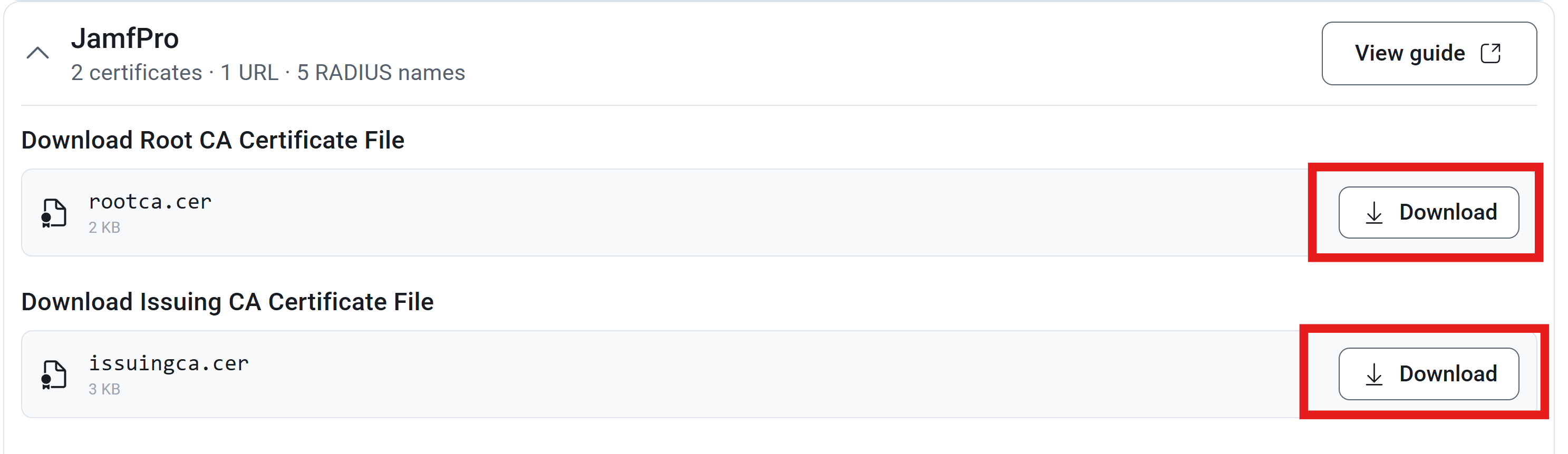 Downloading Shield CA Certificates for Jamf Pro