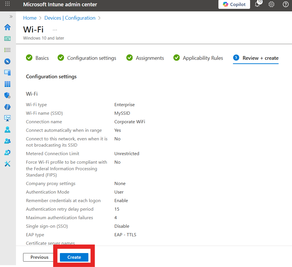 Intune Wi-Fi Profile Review