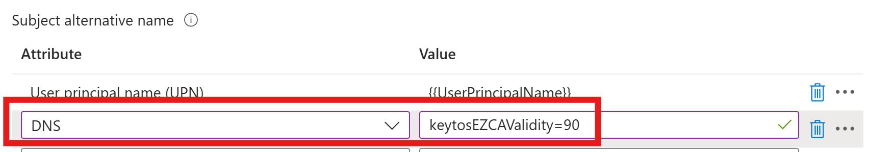 How to change the certificate validity period in Intune