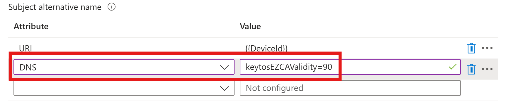How to change the certificate validity period in Intune