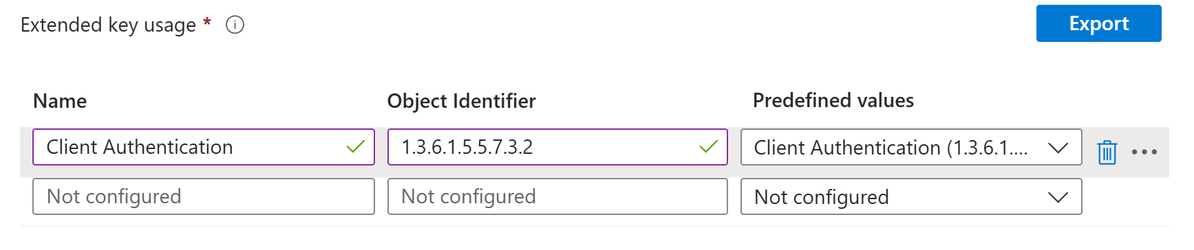 Intune SCEP Extended Key Usage