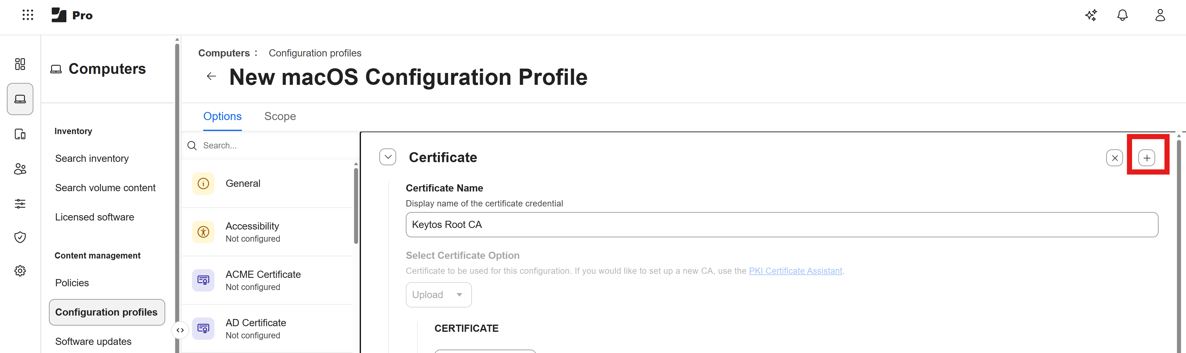 Add Additional Certificate to Jamf Pro Configuration Profile