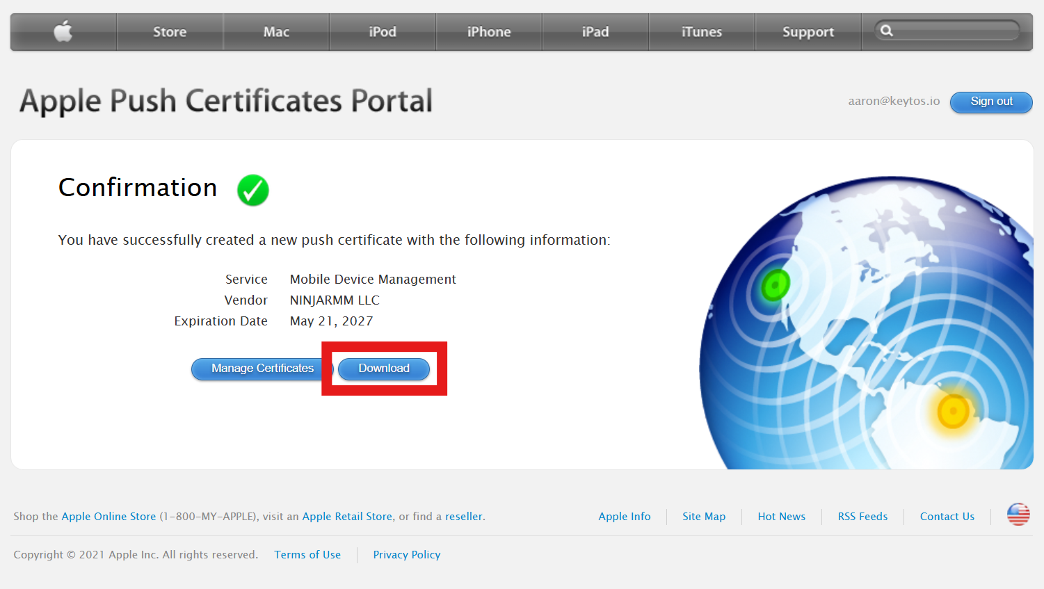 Apple Push Certificates Portal