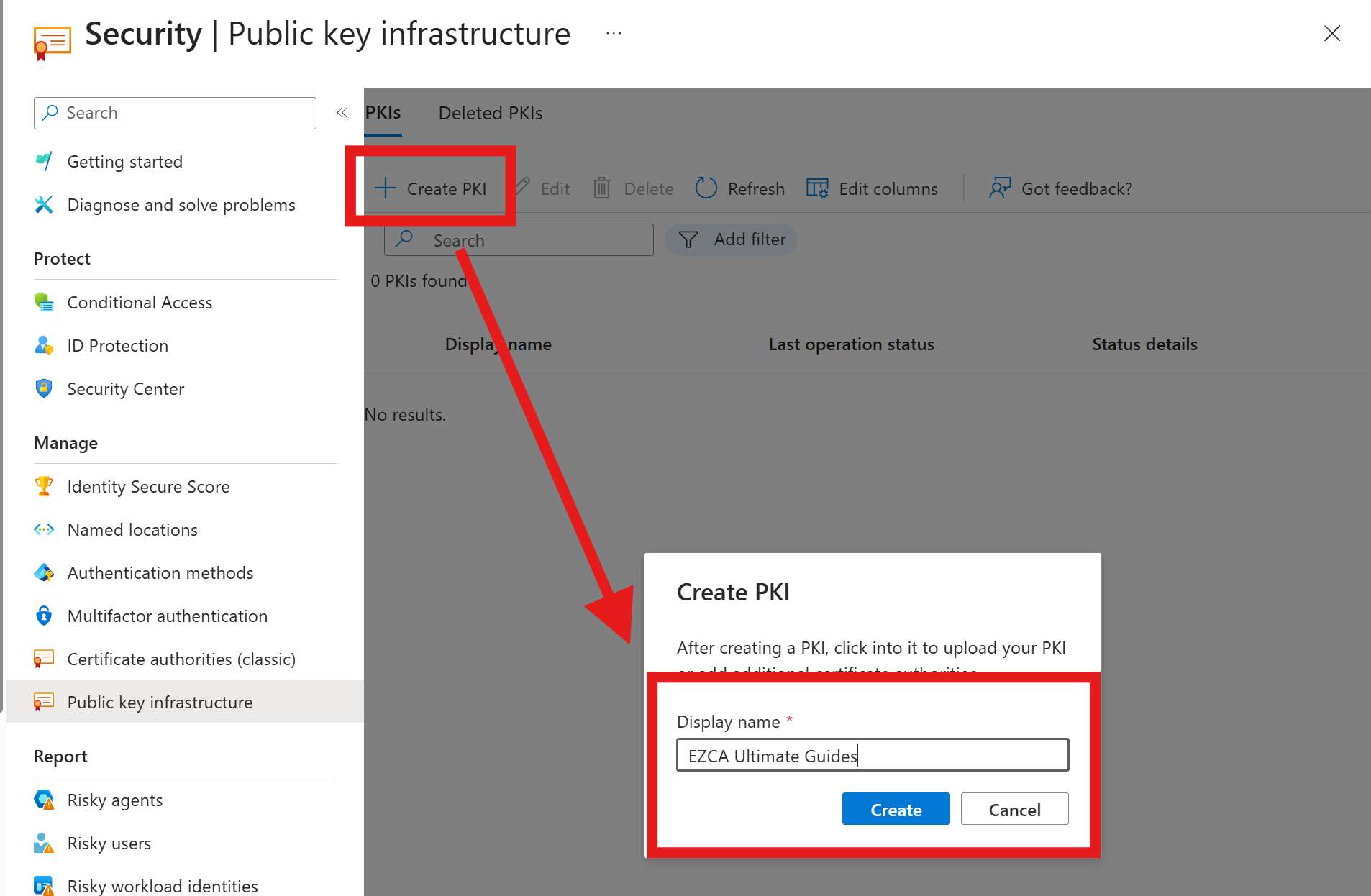 Add PKI in Entra Portal