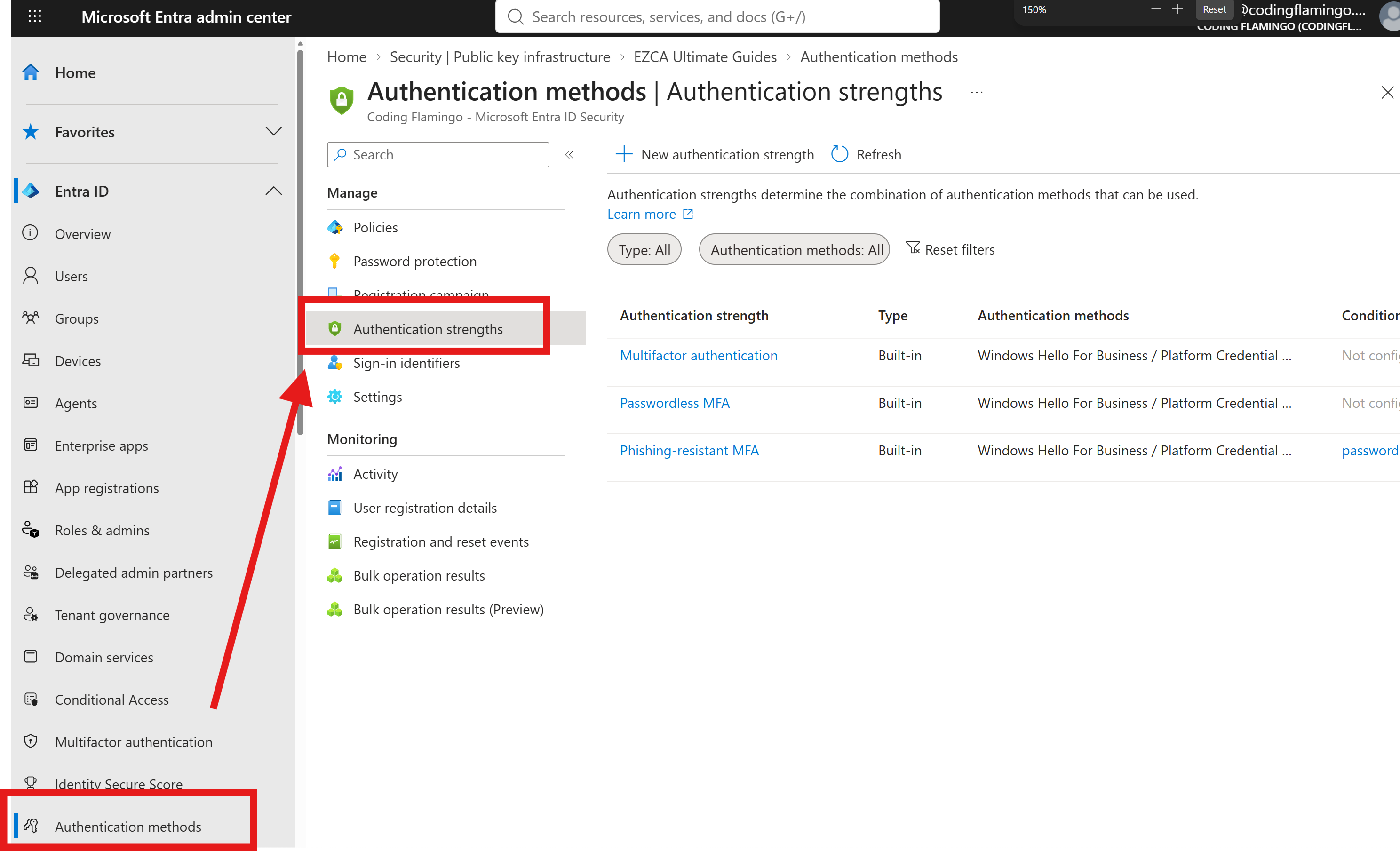 Entra Authentication Strengths