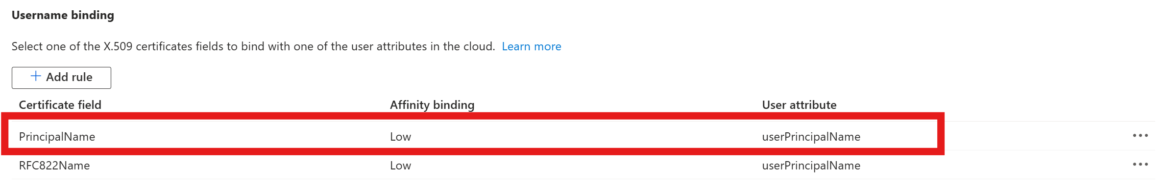 Entra CBA Username Binding