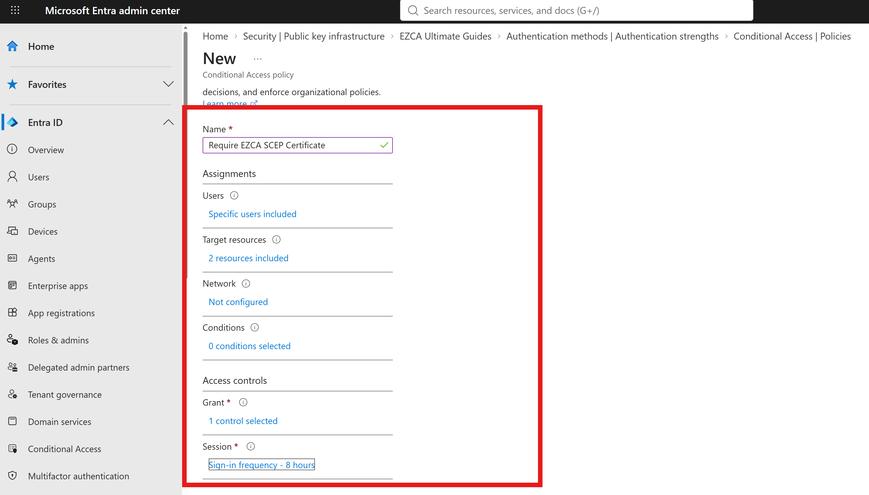 Entra Conditional Access Policy Details