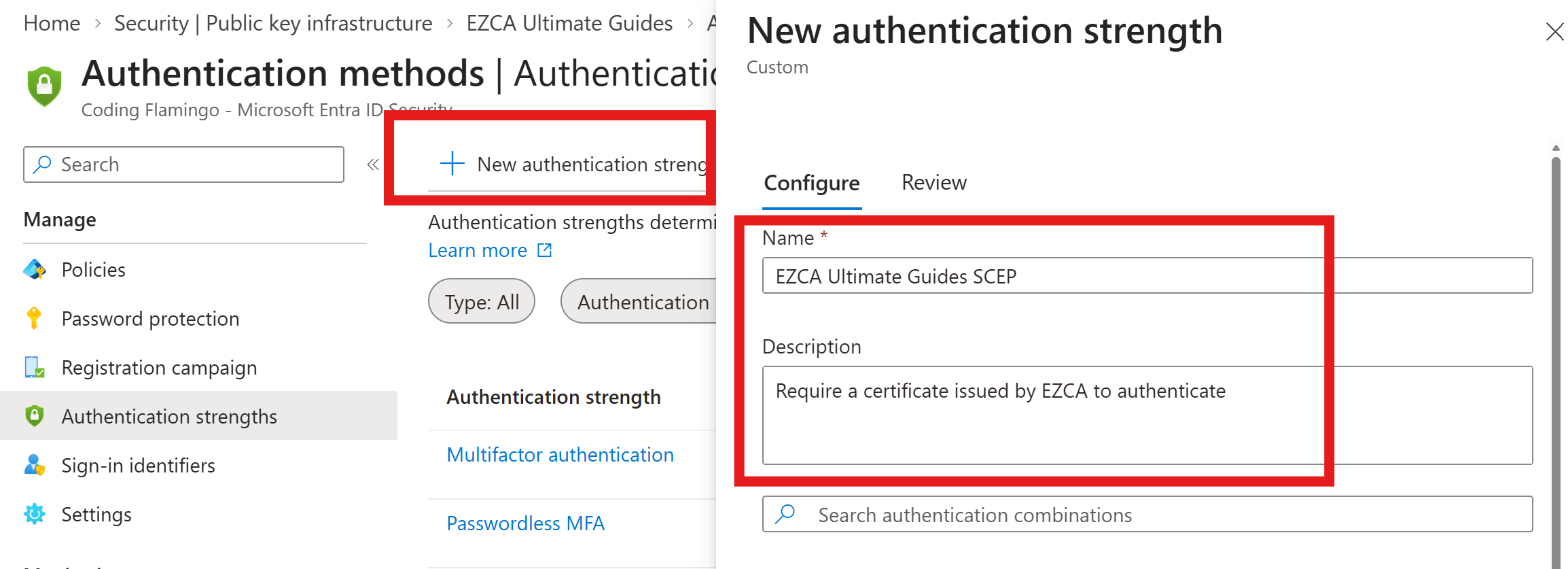Entra New Authentication Strength Basics