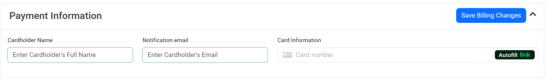 EZCA Cloud PKI Payment Information Section