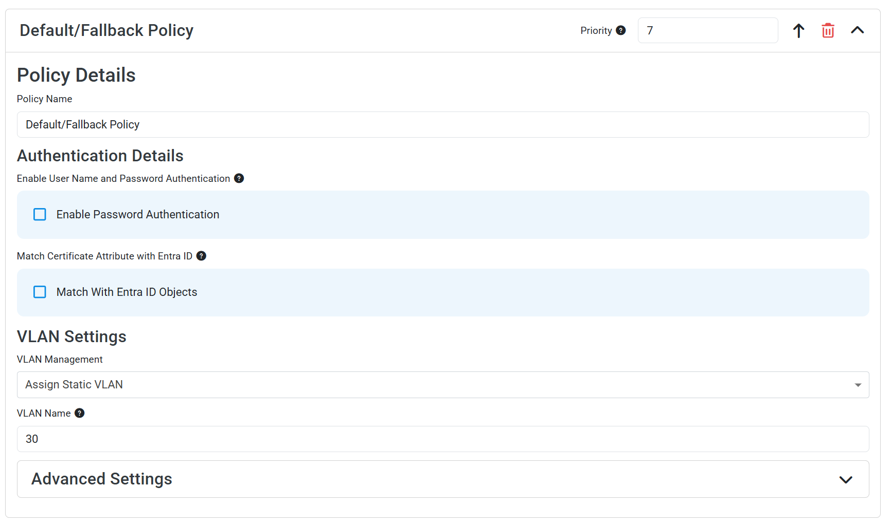 Default/Fallback Access Policy