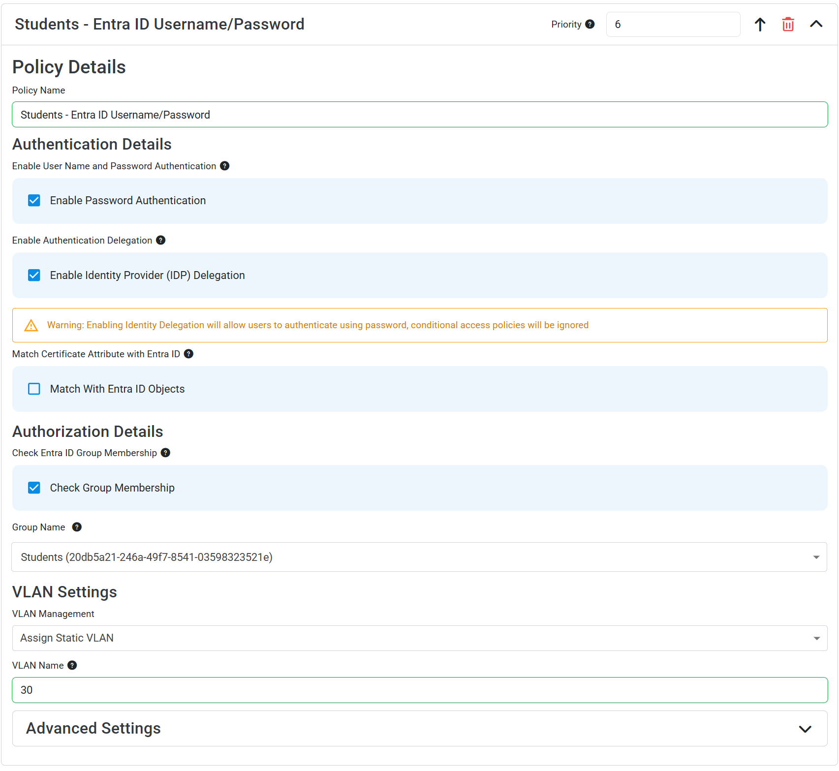 EZRADIUS Access Policy Matching on Entra ID Group Membership with Entra ID Authentication