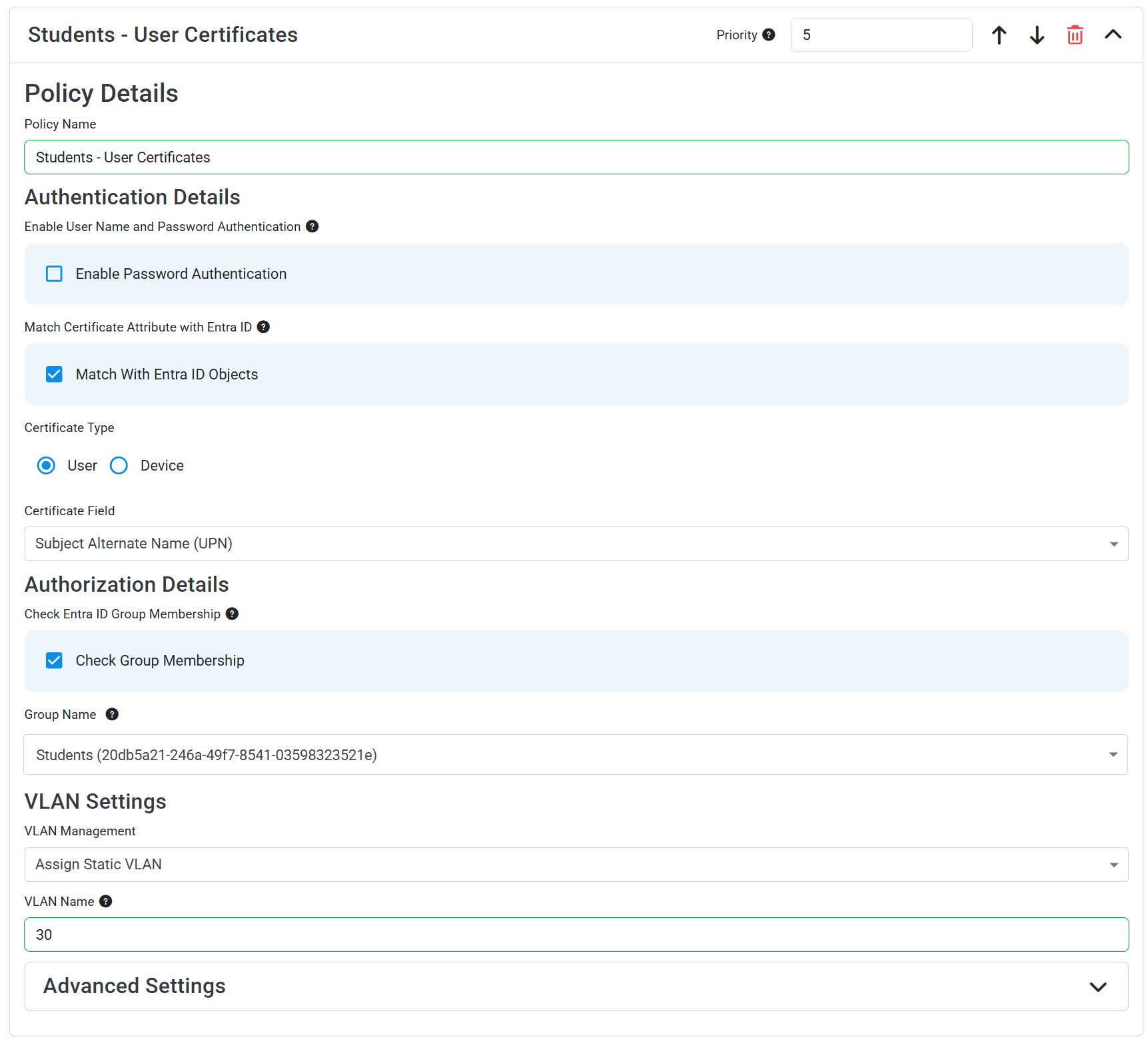 EZRADIUS Access Policy Matching on Entra ID Group Membership