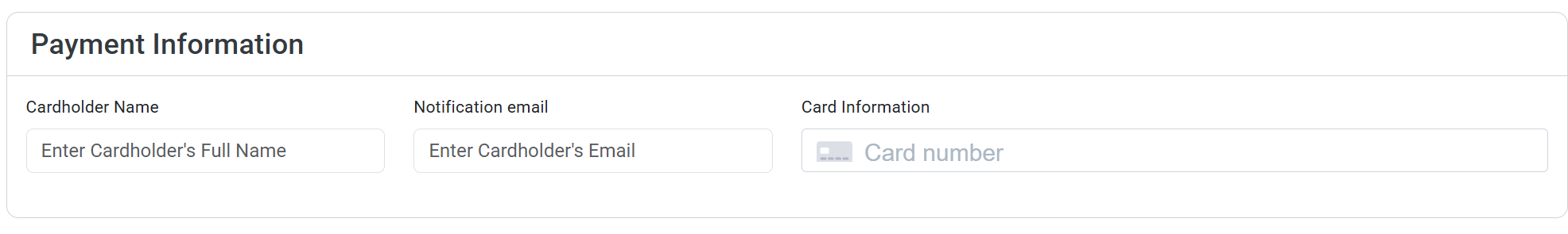 EZRADIUS Cloud RADIUS Payment Information Section