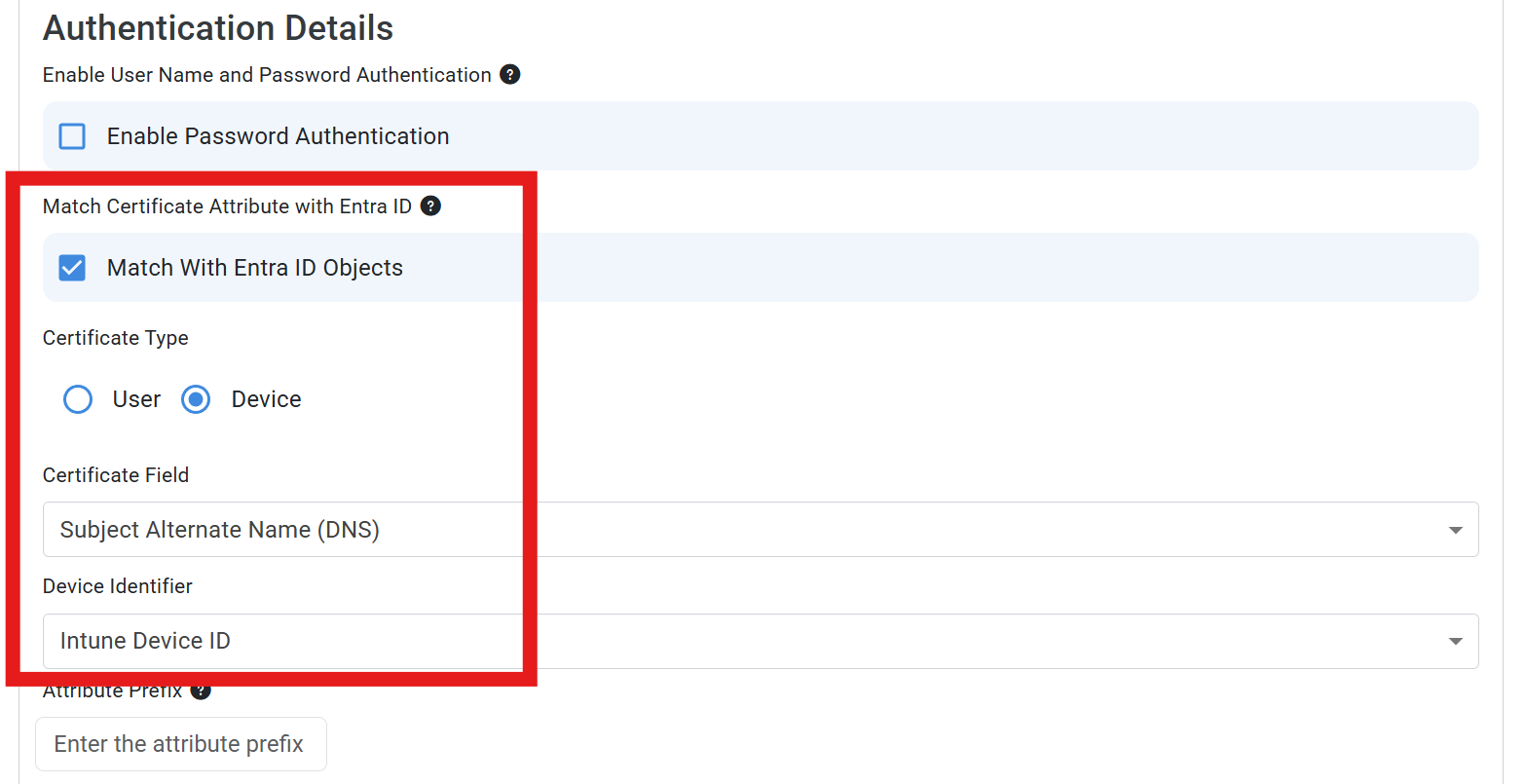 How to match Entra ID certificate fields in EZRADIUS Access Policy