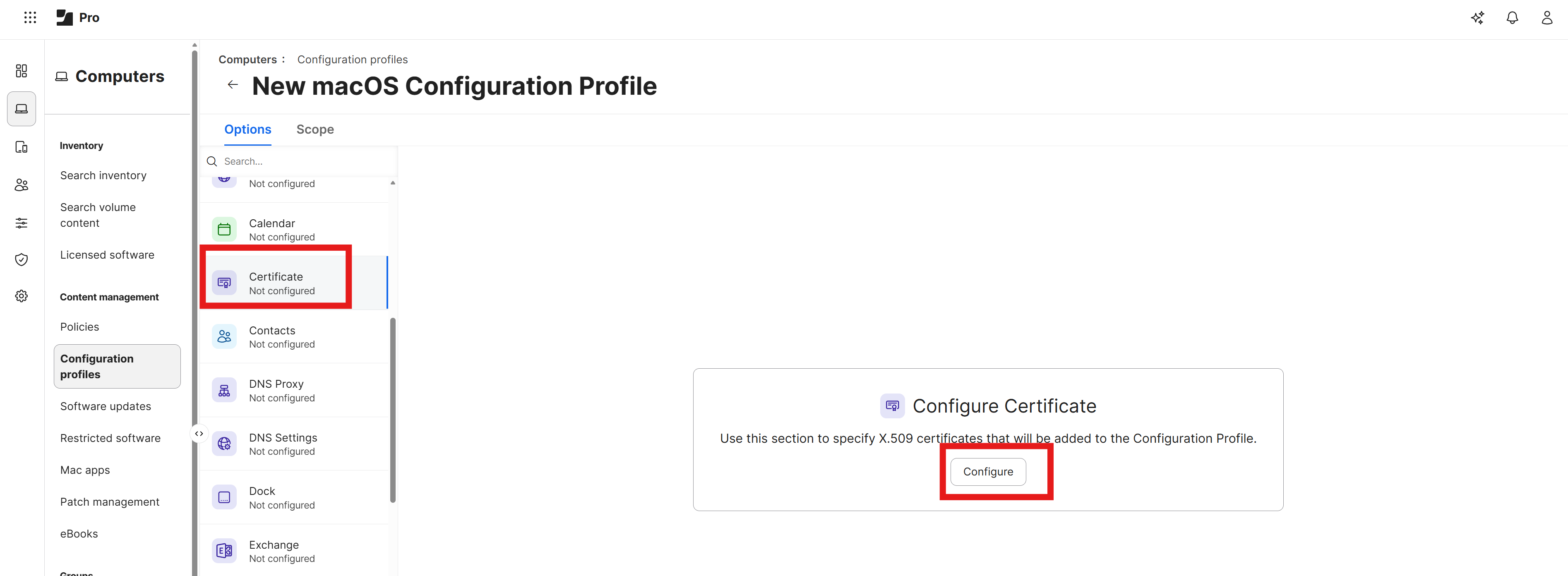 Add Certificate to Jamf Pro Configuration Profile
