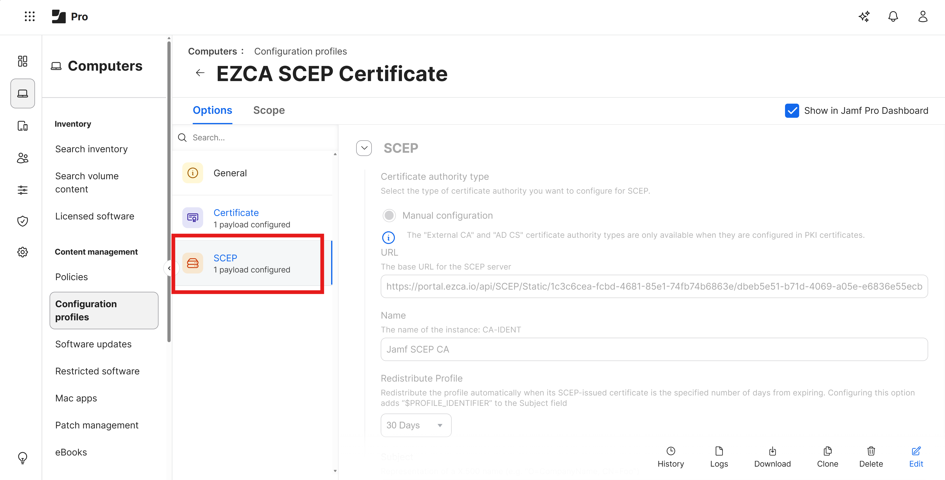 Jamf Pro Configuration Profile with SCEP