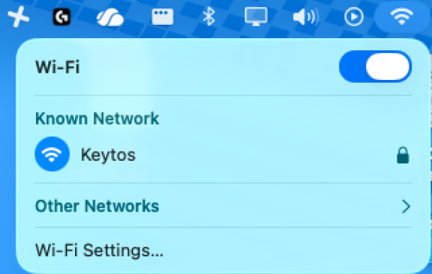 macOS device successfully connected to Wi-Fi