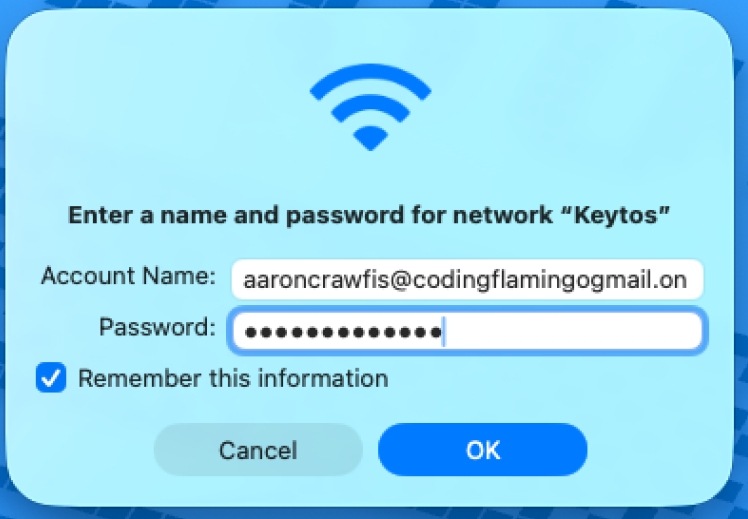 macOS device prompted for Entra ID credentials to connect to Wi-Fi