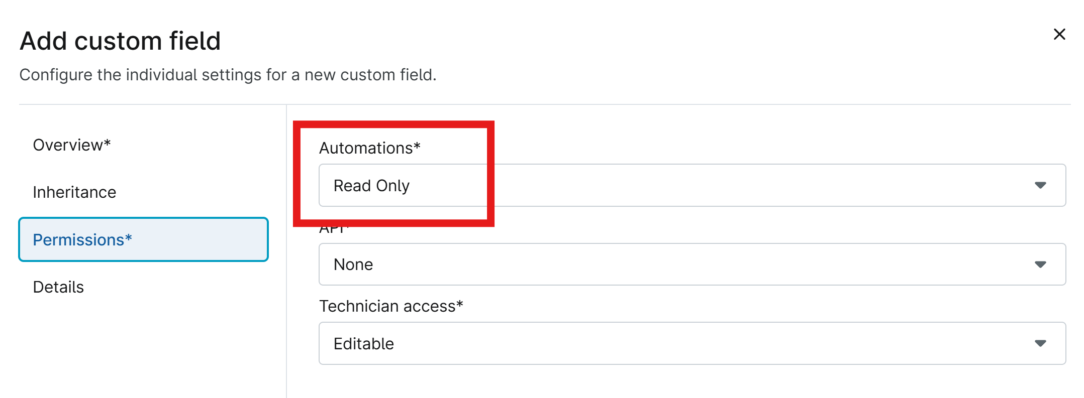 NinjaOne Custom Field Permissions