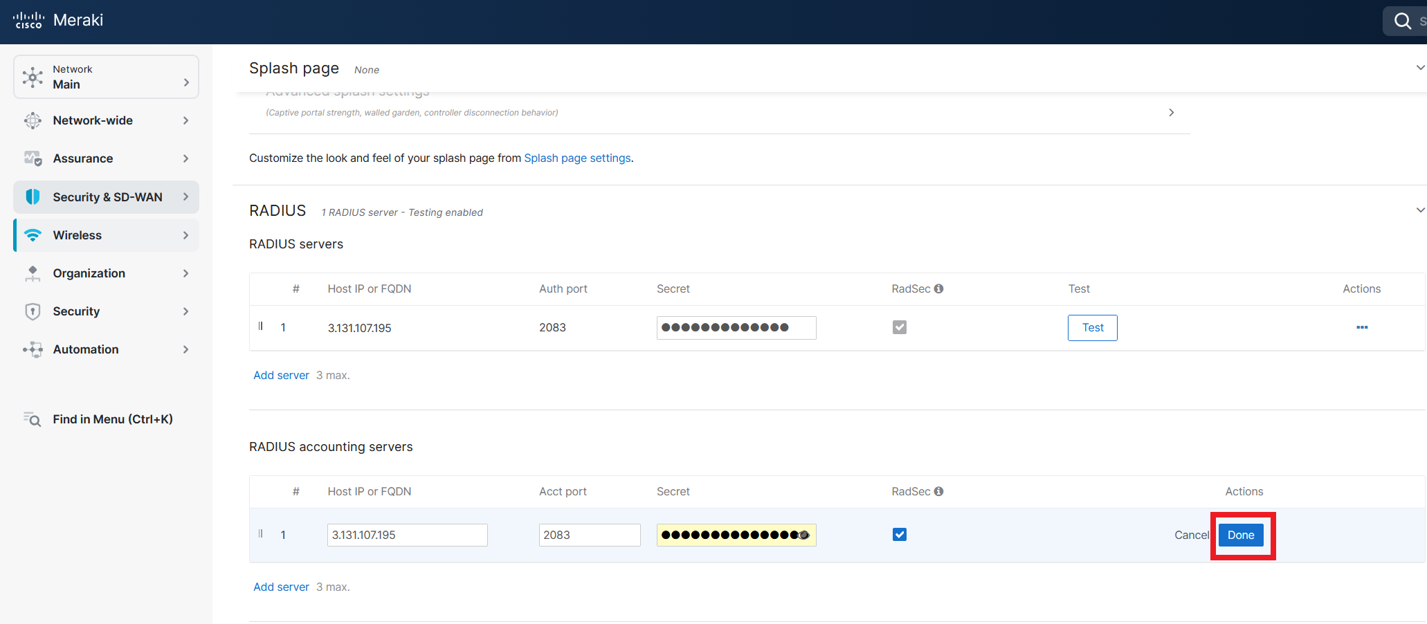How to Setup Cloud RADIUS Profile in Meraki Network