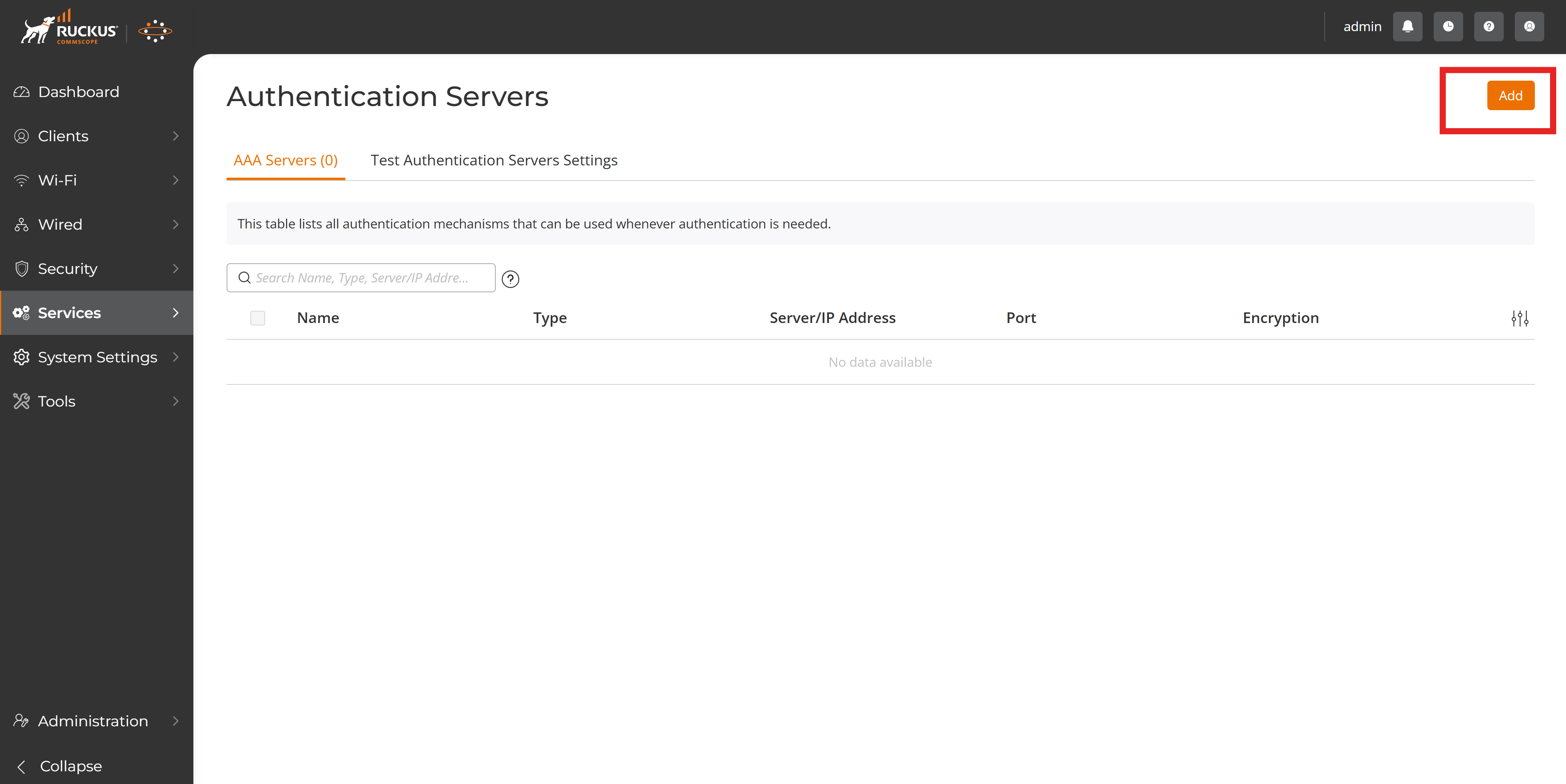 Add RADIUS Server in Ruckus Unleashed