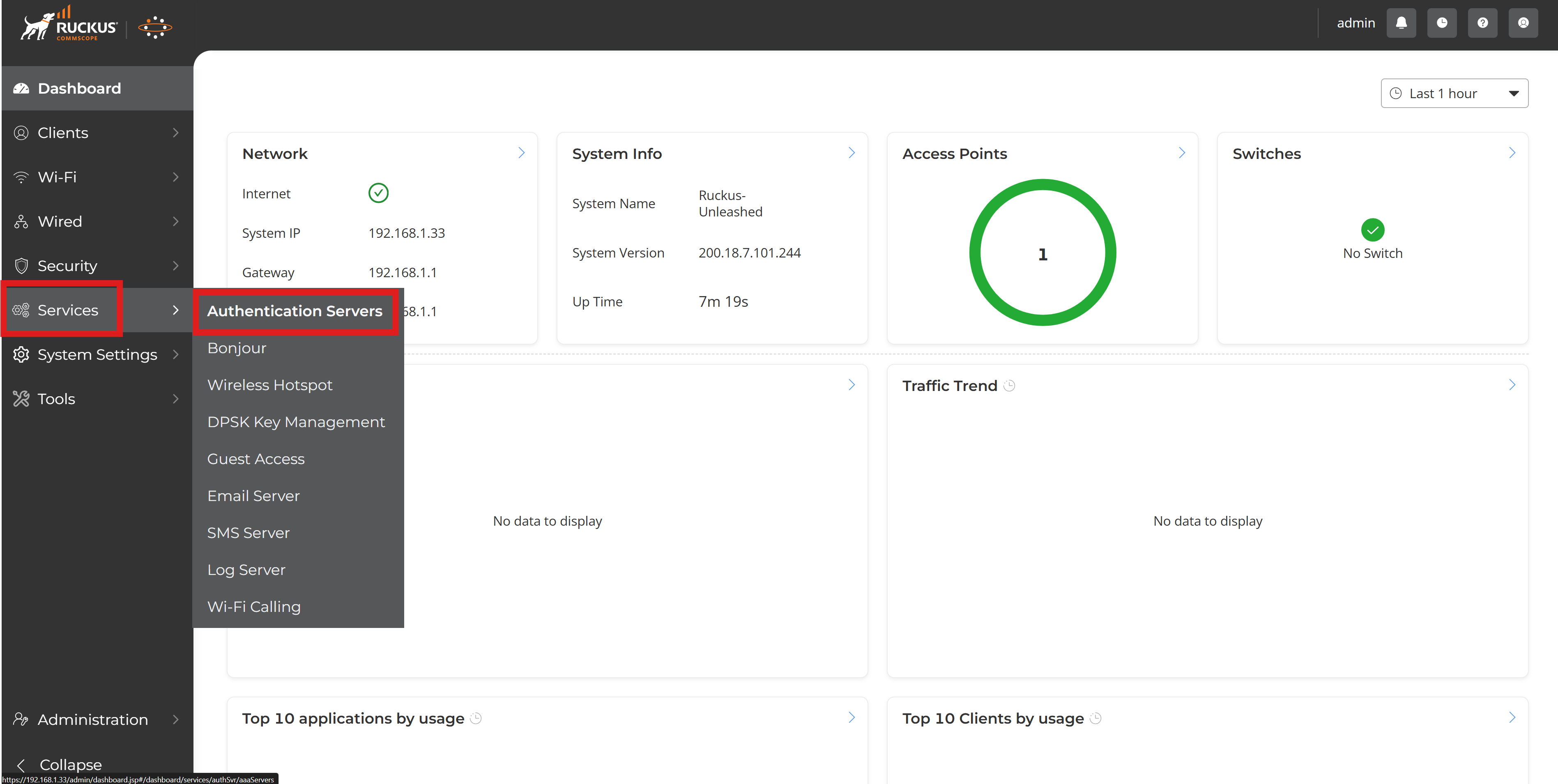Ruckus Unleashed Authentication Settings