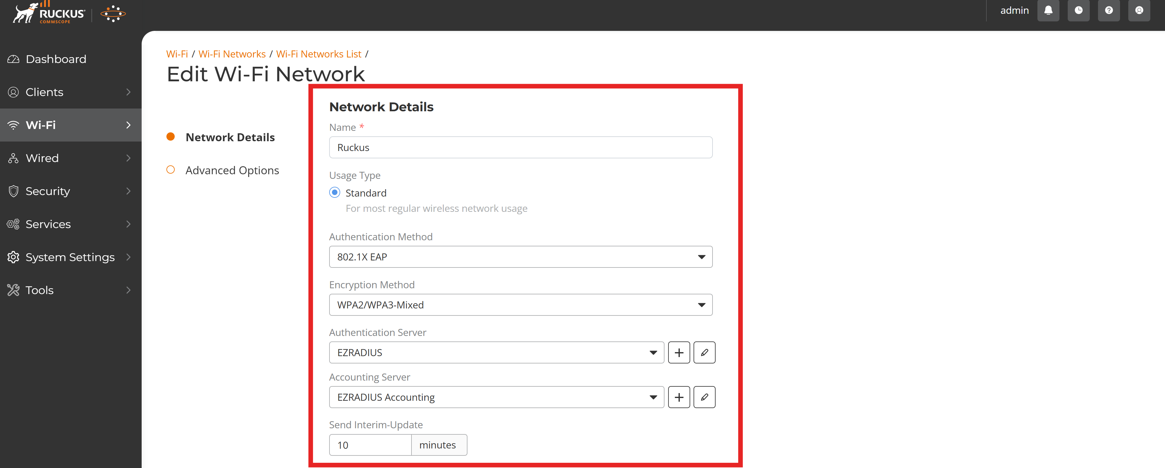 Ruckus Unleashed Wi-Fi Network Authentication Settings