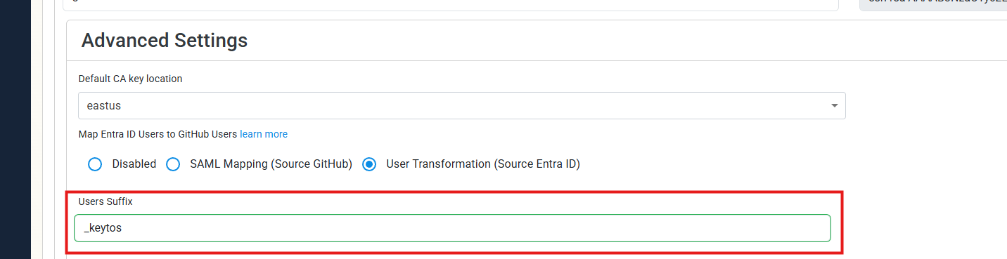 GitHub SCIM User Mapping in EZSSH