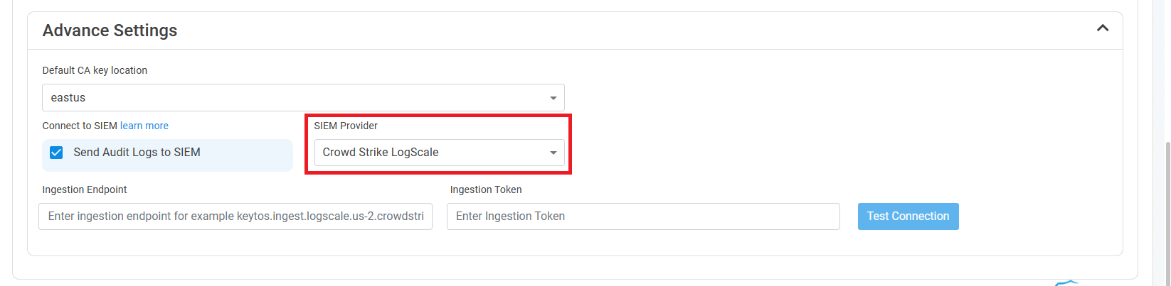 Set CrowdStrike Falcon LogScale as the SIEM in EZSSH