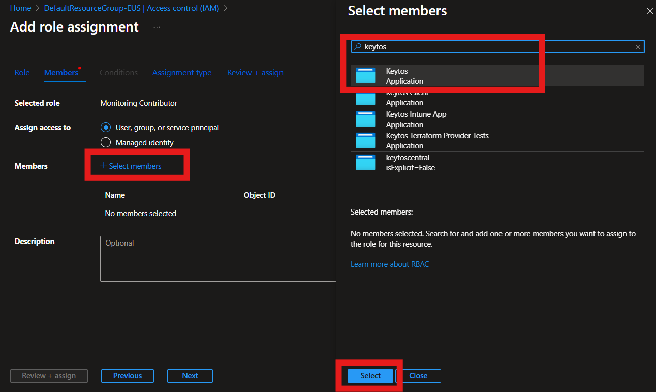 Select the application