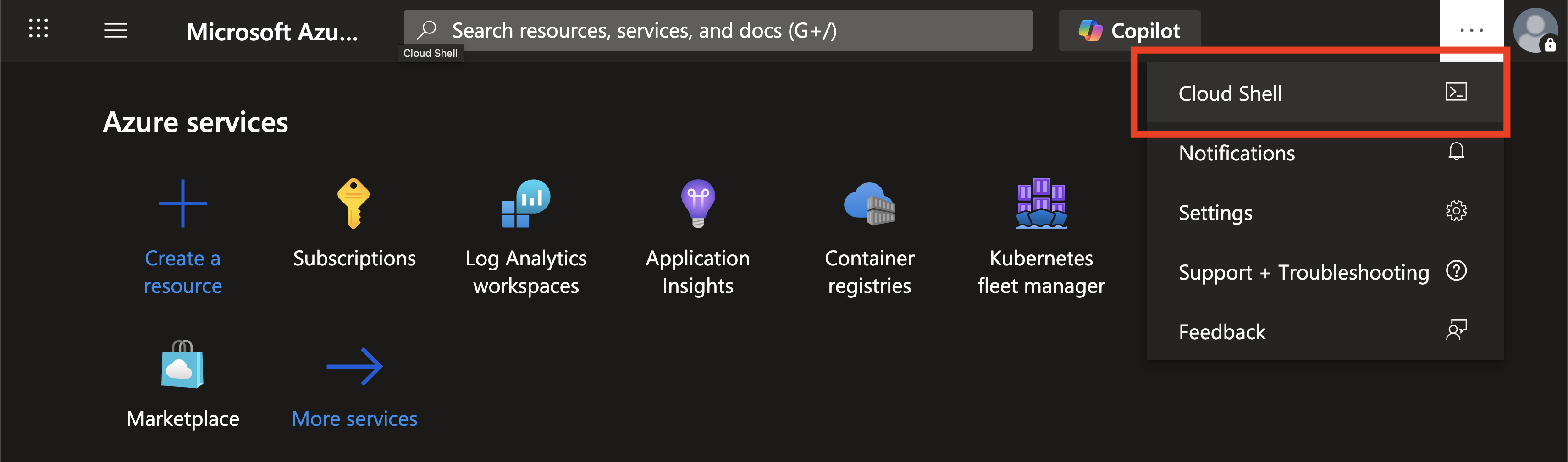 Open Azure Cloud Shell