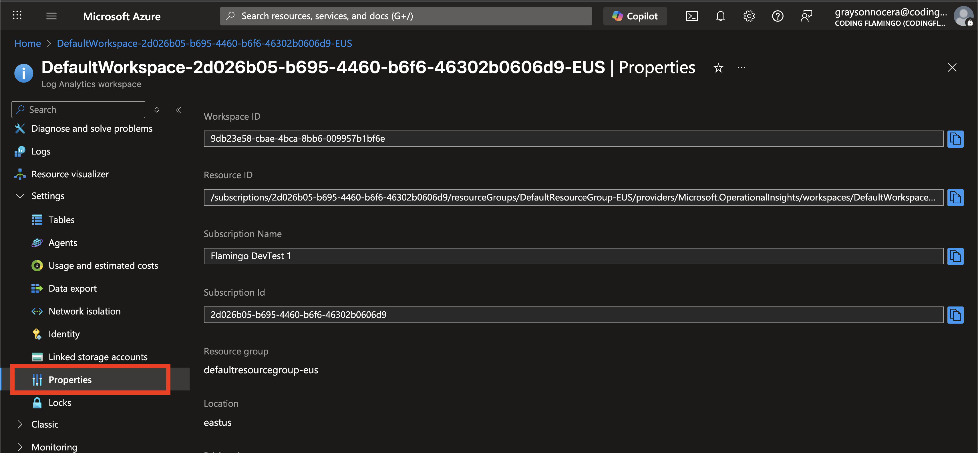 Azure Log Analytics for Sentinel Select Properties