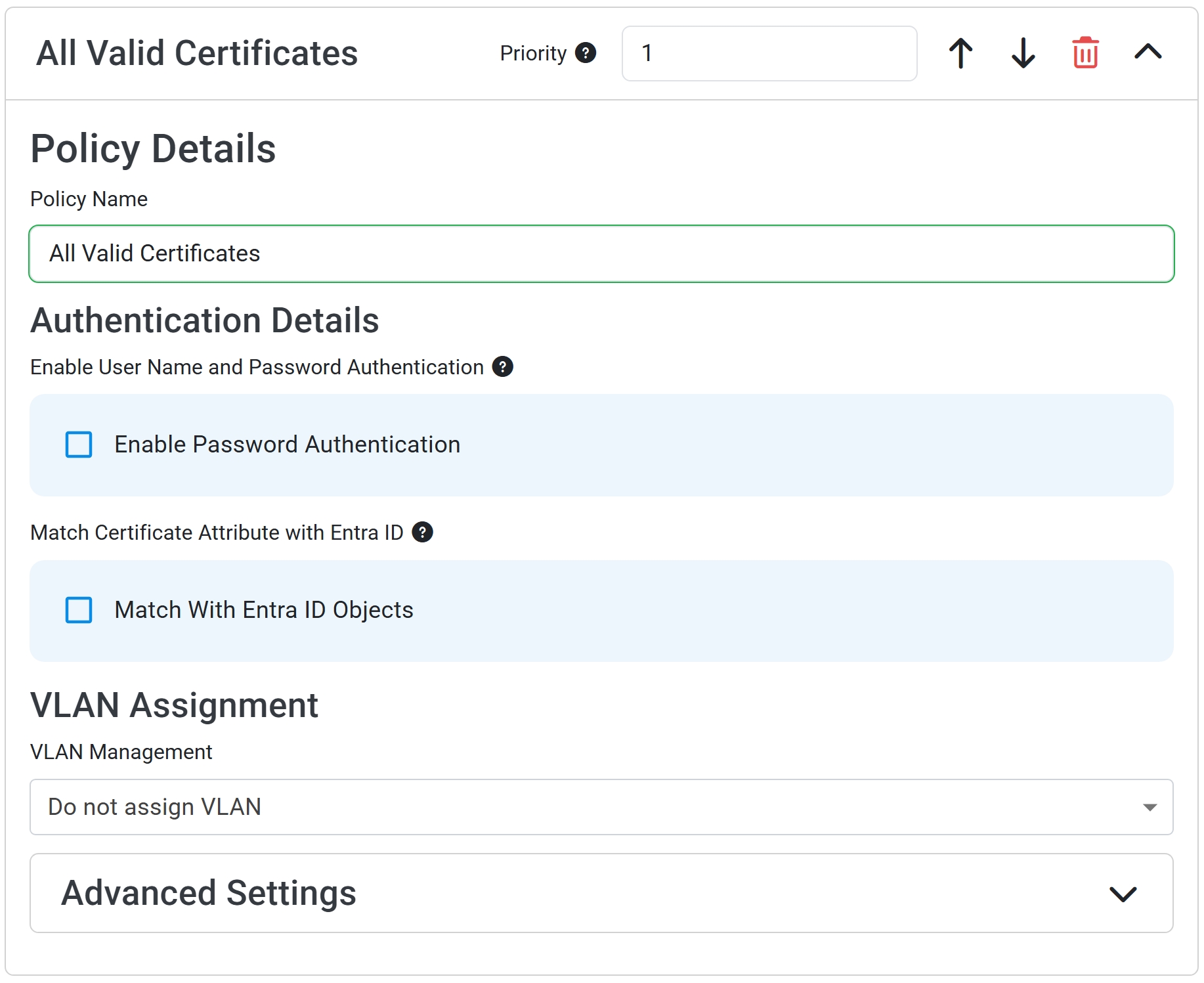Keytos Shield Cloud RADIUS New Access Policy form for Students with All Valid Certificates matching and Add Policy button highlighted