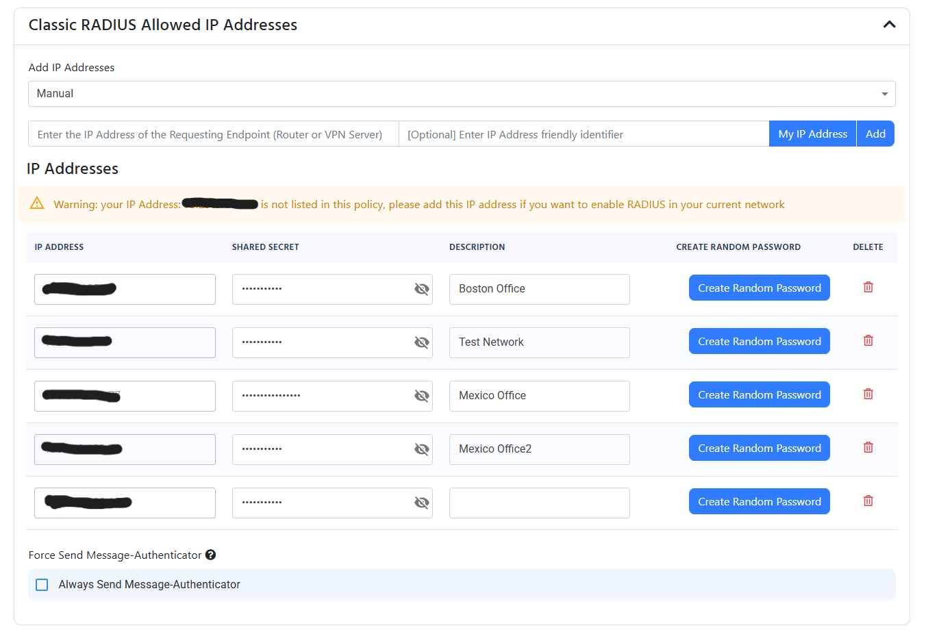 Keytos Shield Cloud RADIUS Network Policy IP Addresses