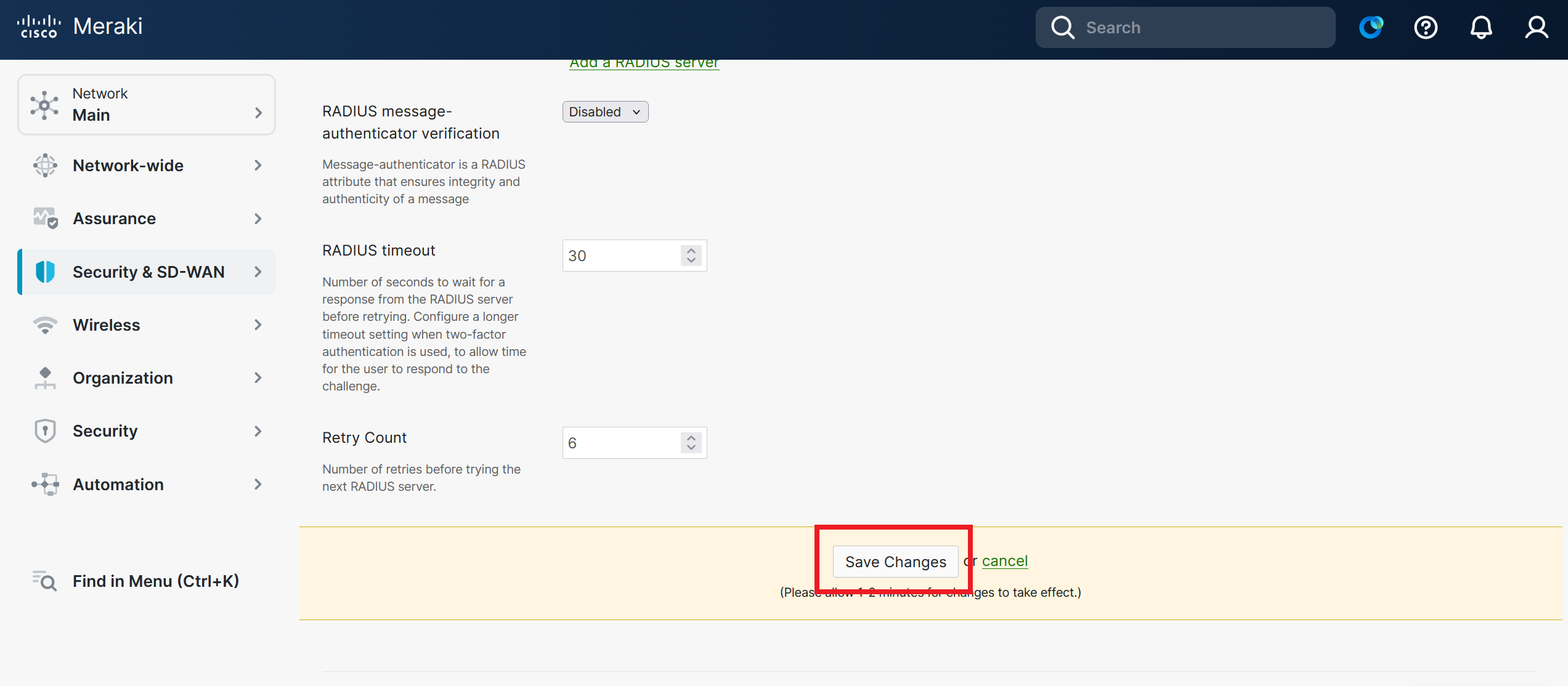 How to Setup Cloud RADIUS Profile in Meraki VPN